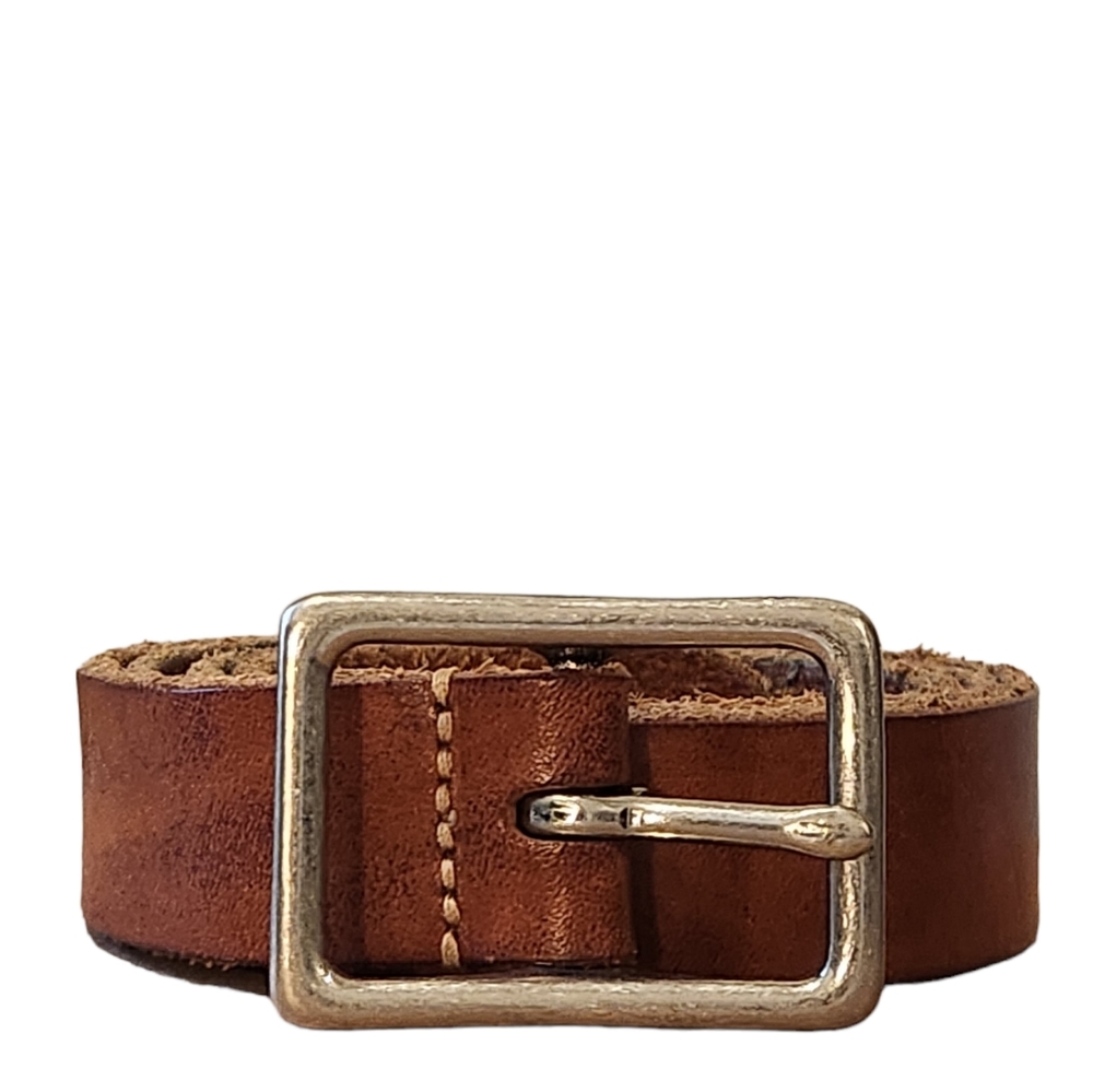 Gap Genuine Leather Brown Belt Silver Buckle Size Medium